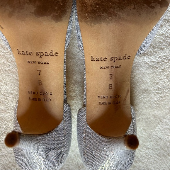 Silver Sparkly Kate Spade Heels - Picture 5 of 6